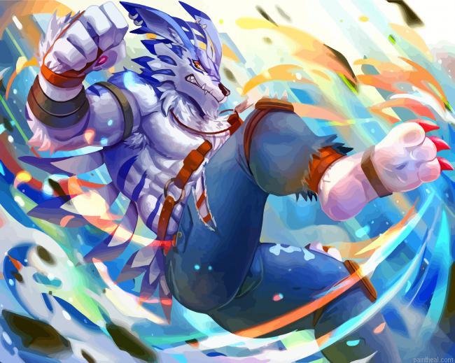 Weregarurumon art painting by numbers.jpeg