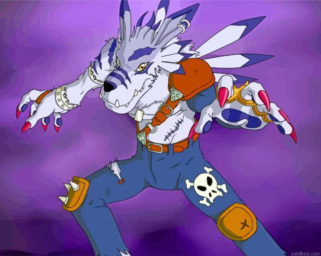 Weregarurumon digimon adventure painting by numbers.jpeg