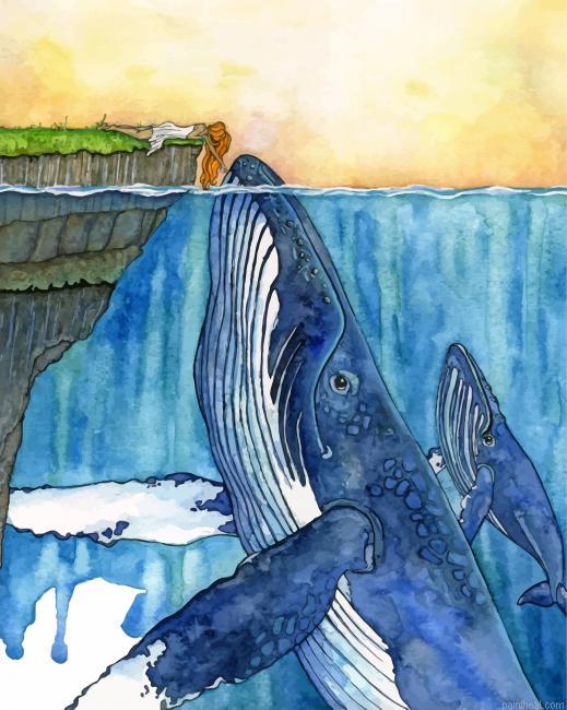 Whales and girl painting by numbers.jpeg