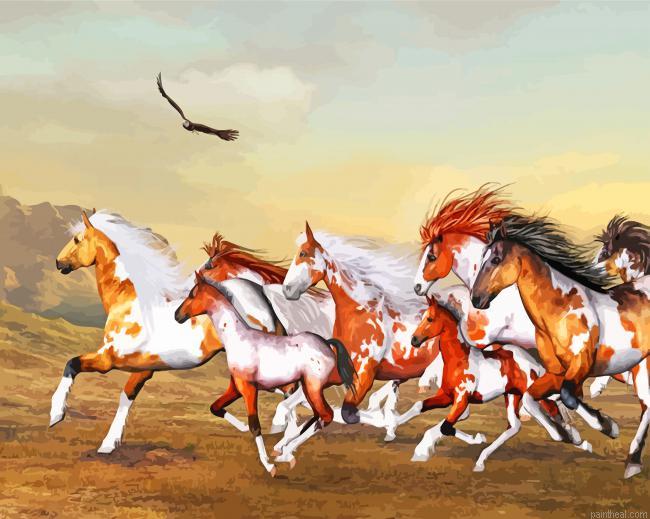 Wild horses herd painting by numbers.jpeg