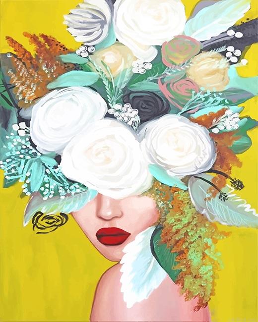 Abstract girl garden roses painting by numbers.jpeg