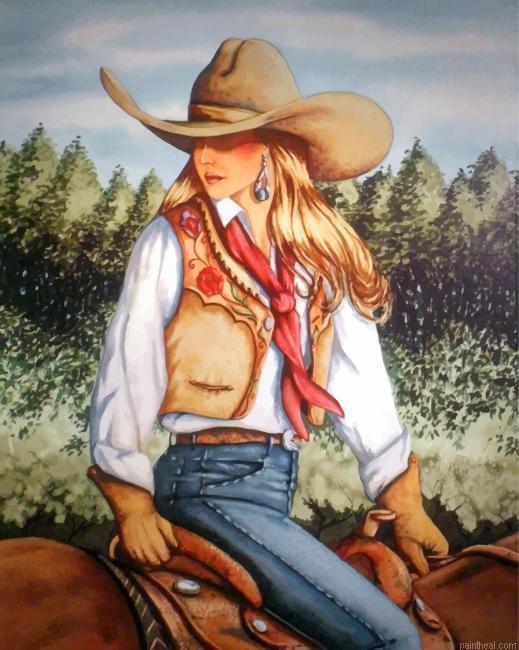 Aesthetic cowgirl painting by numbers.jpeg