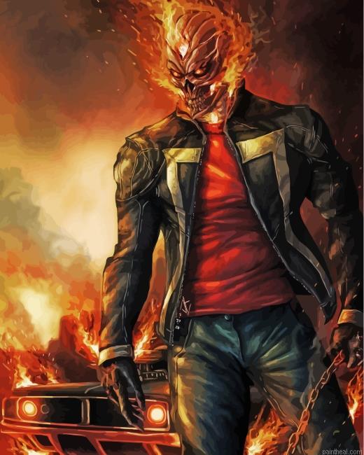 Aesthetic ghost rider painting by numbers.jpeg