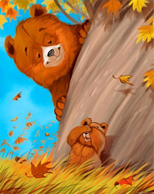 Baby bear and his mama painting by numbers.jpeg