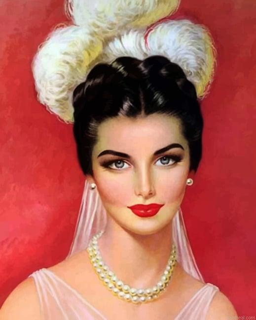Beautiful woman painting by numbers.jpeg