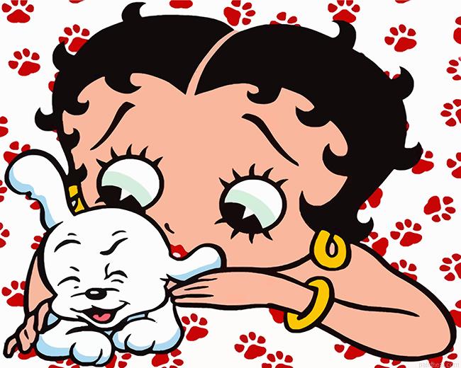 Betty boop and her pet painting by numbers.jpeg
