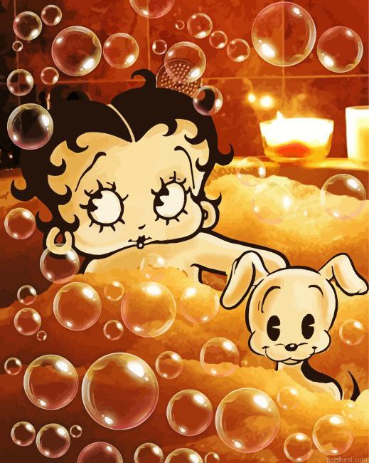 Betty boop enjoying her bath painting by numbers.jpeg