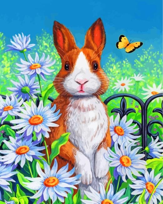 Bunny and daisies painting by numbers.jpeg