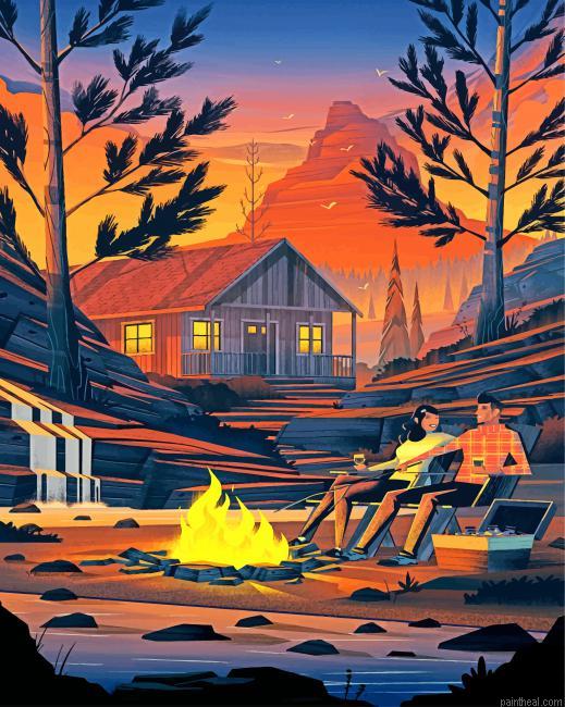 Camping illustration art painting by numbers.jpeg
