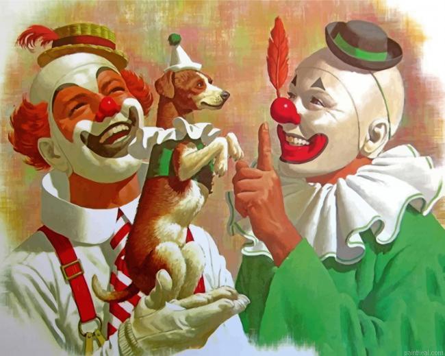 Clowns and dog painting by numbers.jpeg
