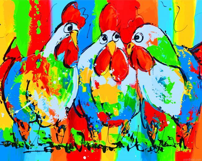 Colorful roosters painting by numbers.jpeg