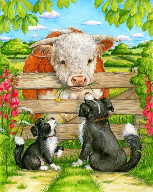 Cow and dogs painting by numbers.jpeg