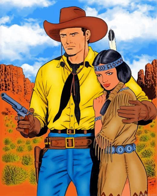 Cowboy man and native woman painting by numbers.jpeg