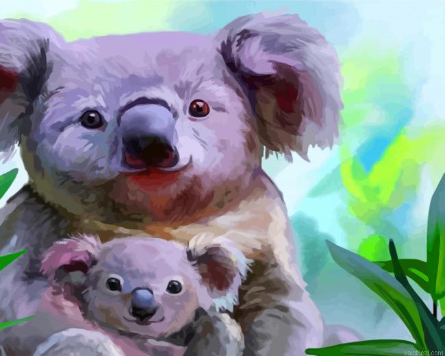 Cute koala with baby painting by numbers.jpeg
