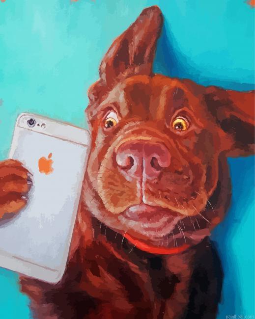 Dog taking selfie painting by numbers.jpeg
