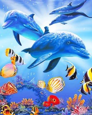 Dolphins underwater with tropical fishes painting by numbers.jpeg