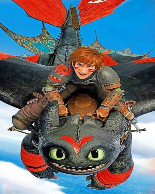 Dragon toothless and hiccup painting by numbers.jpeg