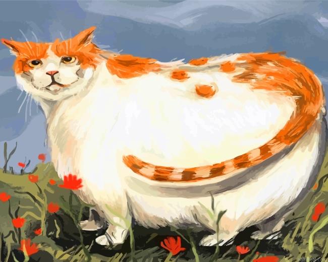 Fat domestic long haired cat painting by numbers.jpeg