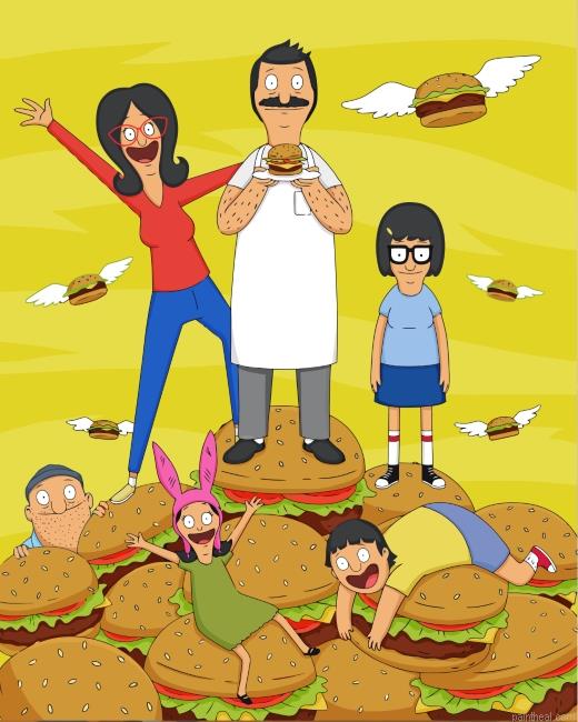 Flying burgers bobs burgers painting by numbers.jpeg