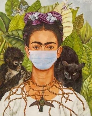 Frida kahlo wearing mask painting by numbers.jpeg