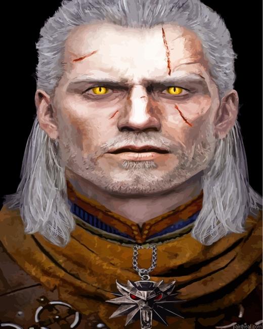 Geralt of rivia illustration painting by numbers.jpeg