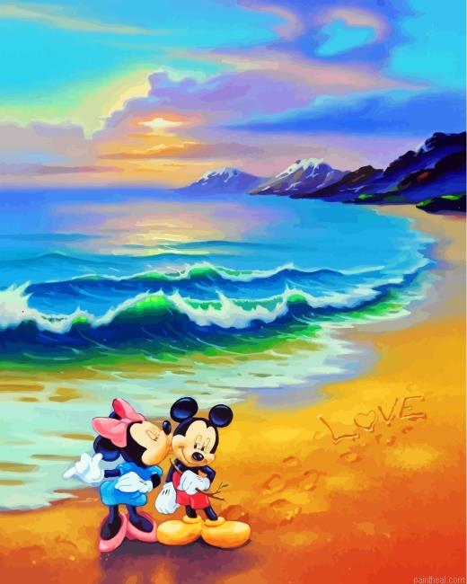 Mickey and minnie mouse in beach painting by numbers.jpeg