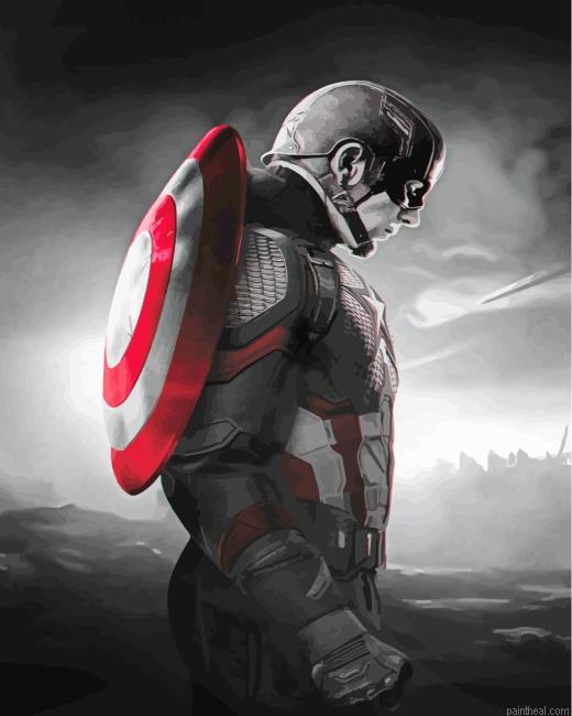 Monochrome captain america painting by numbers.jpeg