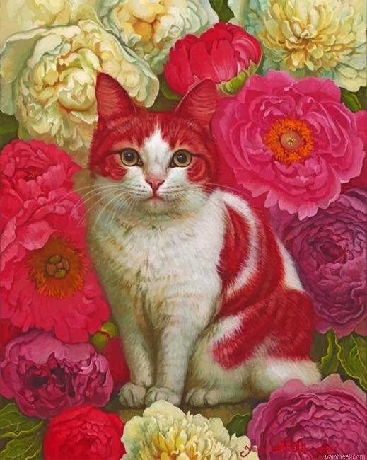 Pink cat painting by numbers.jpeg
