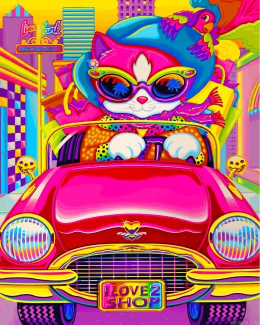 Pink kitty driving a car painting by numbers.jpeg