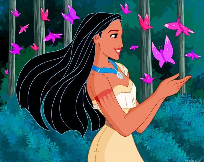 Pocahontas and butterflies painting by numbers.jpeg