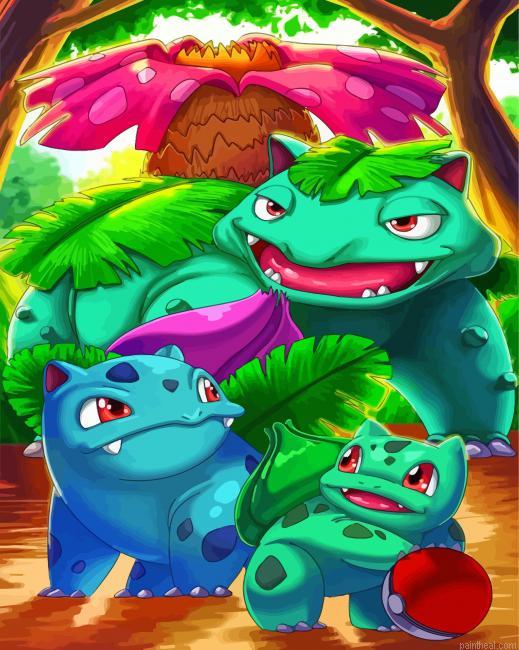 Pokemon bulbasaur evolution painting by numbers.jpeg