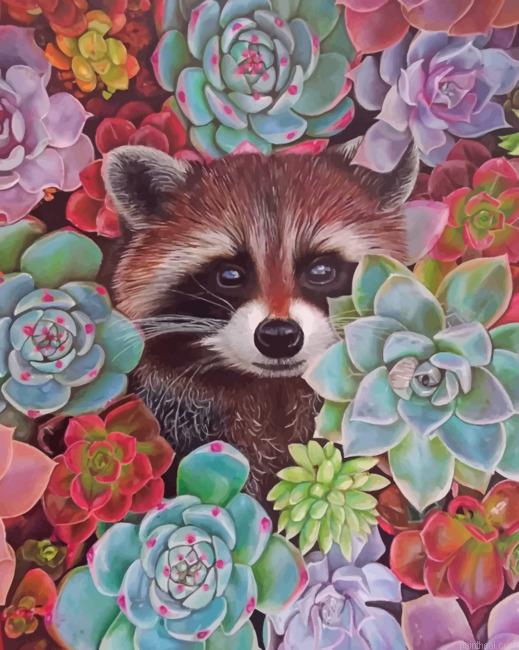 Raccoon in succulent painting by numbers.jpeg