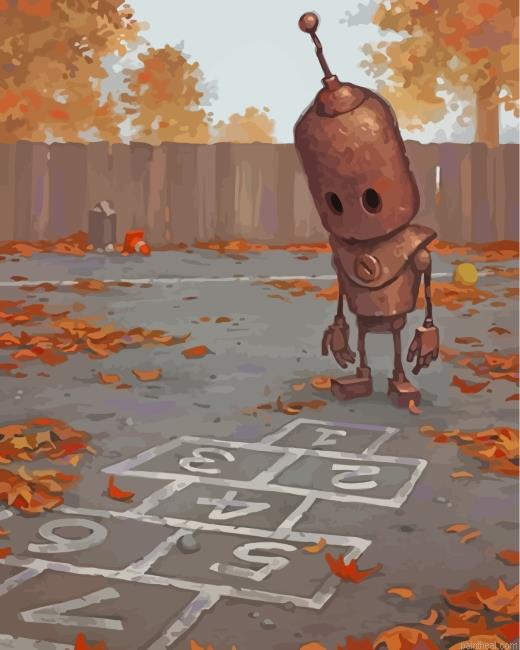 Sad robot playing alone painting by numbers.jpeg