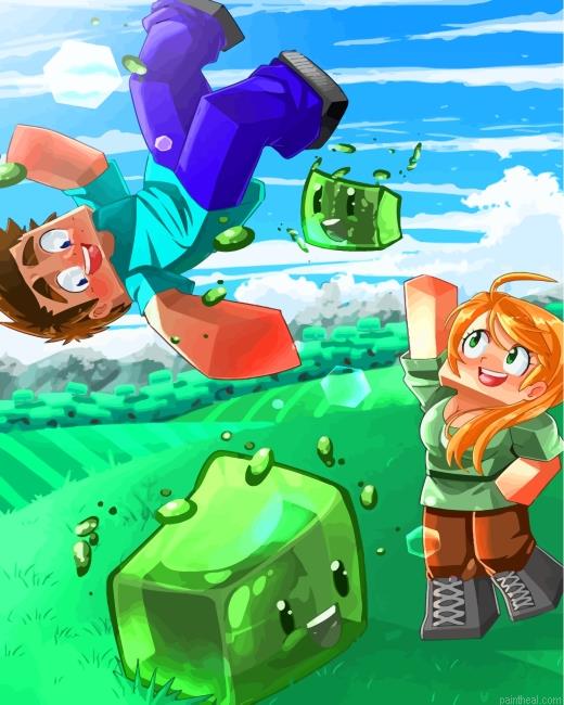 Steve and alex minecraft painting by numbers.jpeg