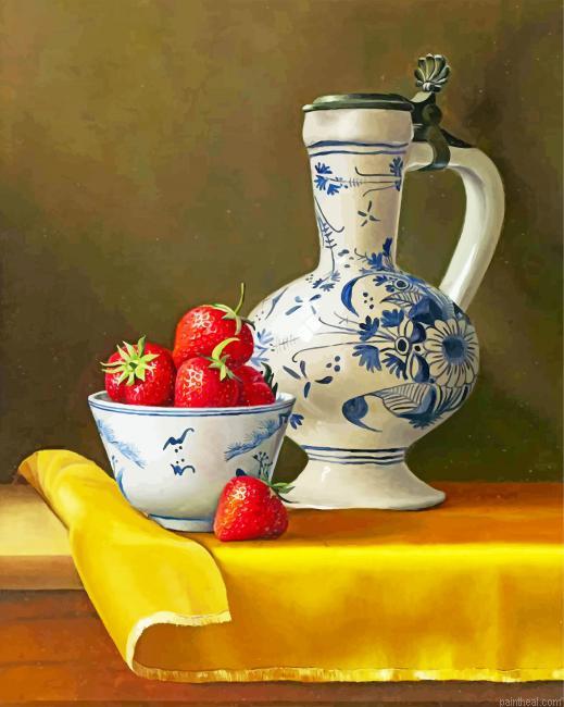 Strawberries still life painting by numbers.jpeg