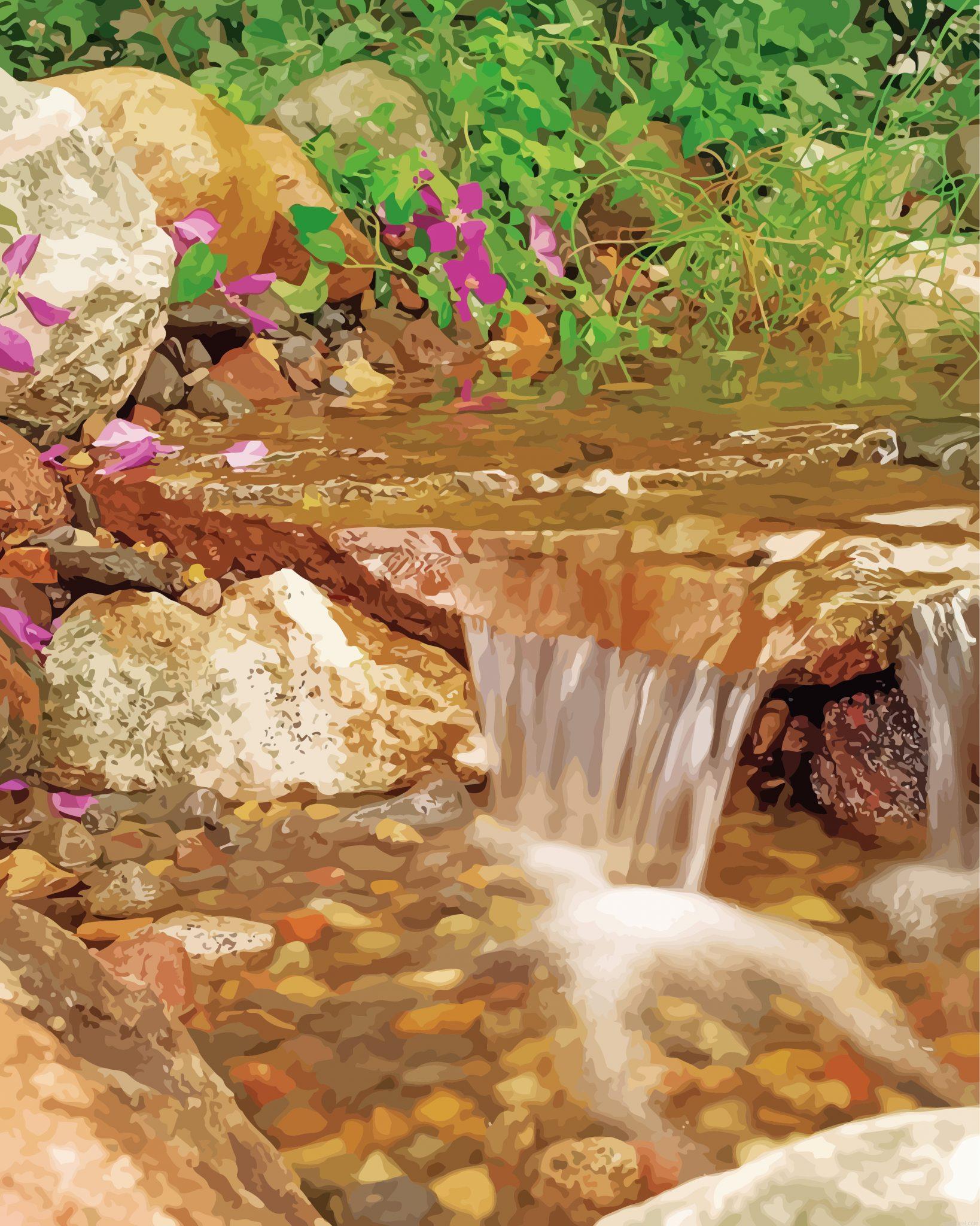Stream with waterfall painting by numbers.jpeg