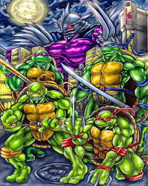 Super shredder and ninja turtles painting by numbers.jpeg