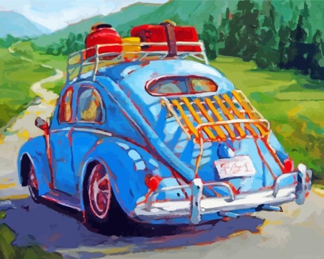 Vintage blue mini car painting by numbers.jpeg