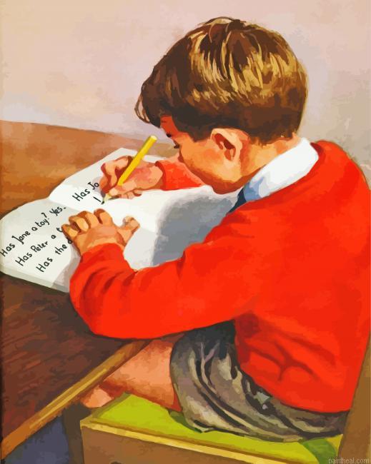 Vintage boy studying painting by numbers.jpeg