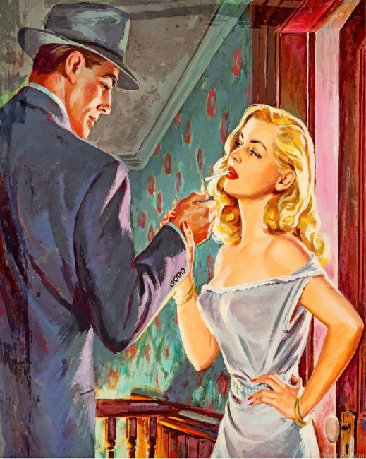Vintage woman smoking painting by numbers.jpeg