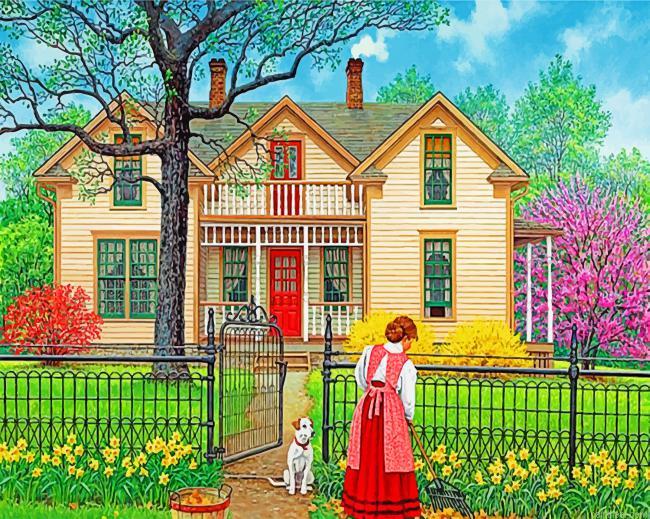 Woman and dog painting by numbers.jpeg