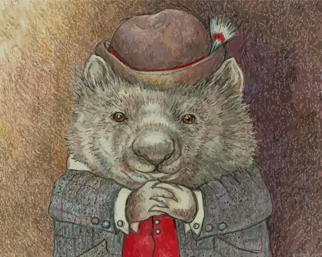 Wombat in hat painting by numbers.jpeg