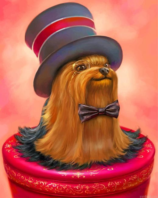 Yorkshire terrier in hat painting by numbers.jpeg