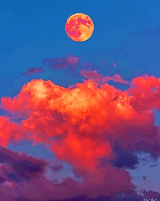 Aesthetic moon with clouds new painting by numbers.jpeg