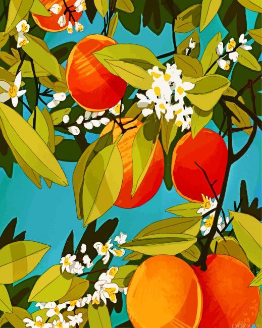 Aesthetic orange tree painting by numbers.jpeg