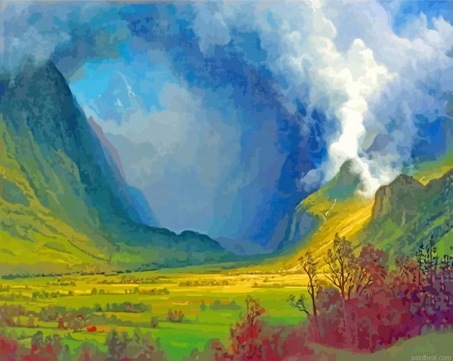 Albert bierstadt storm in the mountain painting by numbers.jpeg