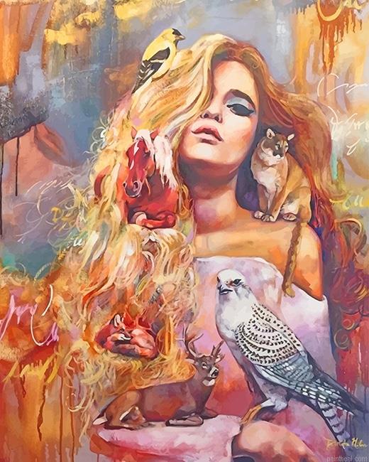 Animals lover blonde girl painting by numbers.jpeg