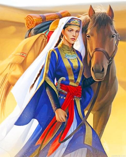 Arabian woman with her horse new painting by numbers.jpeg