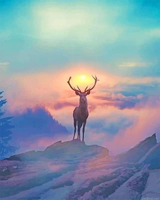 Beautiful deer painting by numbers.jpeg