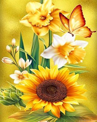 Beautiful yellow flowers painting by numbers.jpeg